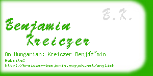 benjamin kreiczer business card